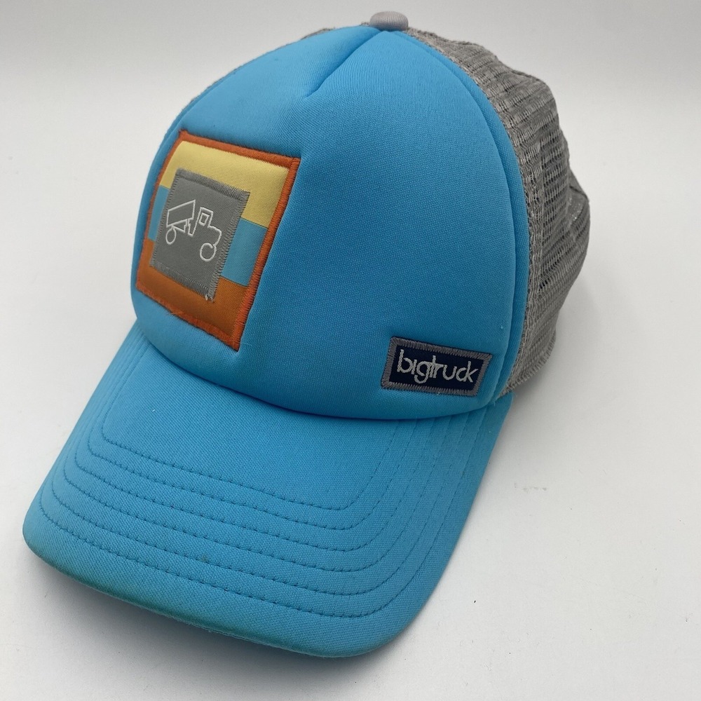 Big Truck Trucker Hat Snapback Foam Teal Blue Mesh Cleaned Adjustable